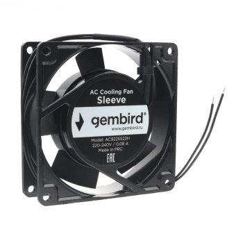 Вентилятор для корпуса .92mm Gembird AC9225S22H (2-pin, 92x92x25мм, AC, 220 B, втулка, провод 30 см)