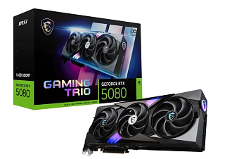 Видеокарта 16Gb MSI RTX 5080 16G GAMING TRIO OC (RTX5080) GDDR7 256bit HDMI DP