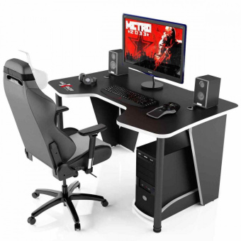 Стол компьютерный MaDXRacer COMFORT GT12 "1200х870х750" черный, кромка белая
