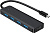 Концентратор USB-C - 4-port USB3.0, Gembird UHB-C424, кабель 19 см, черный