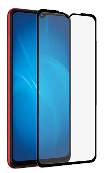 Защитное стекло для смартфона Samsung Galaxy M21/M30s - DF sColor-90 Fullscreen+Fullglue с рамкой че