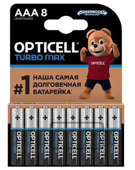 Элемент питания AAA, 1.5V,  8шт, Opticell Turbo MAX LR03