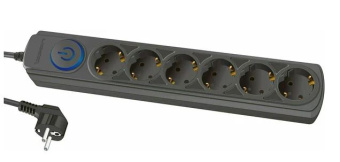 Сетевой фильтр Ippon BK-6-EU-3-16-B 3м (6 розеток с заземлением) черный (16 А, 3500 ВА)