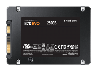 Накопитель SSD SATA 250Gb Samsung 870 EVO Series (3D TLC, 560/530 Мбайт/сек)
