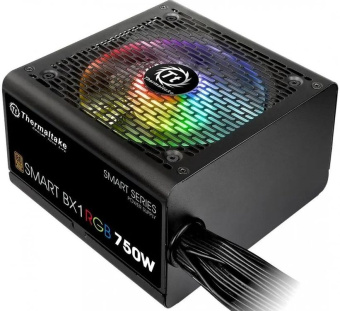 Блок питания .750W Thermaltake Smart BX1RGB (120mm, 24+8pin 4*8pin, 8*Sata, 4*IDE, RGB, 80 PLUS Bron