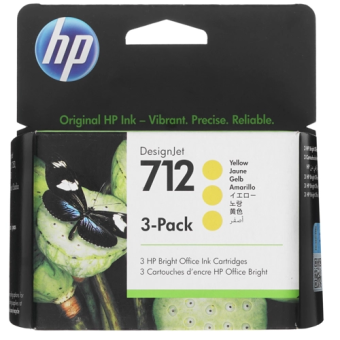 Картридж струйный HP 712 (3ED79A) для HP DesignJet T230/T630, 3-Pack, желтый