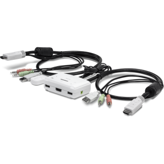 Переключатель KVM 2 port TRENDnet TK-215i (HDMI, USB+USB, кабели несъемные)