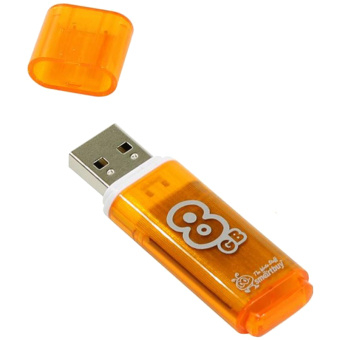 Флешка 8Gb SmartBuy Glossy USB Orange