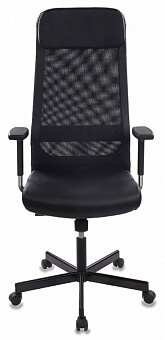 Кресло Бюрократ T-995 (эко.кожа/сетка, синхромеханизм качания, крест. металл черный, до 120 кг) Черный