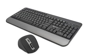 Комплект беспроводной (клавиатура+мышь) Оклик S290W Multimedia черный