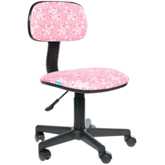 Кресло Бюрократ CH-201NX (ткань, без мех. качания, крест. пластик, до 100 кг) Розовый сердца