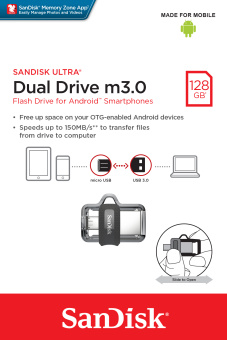 Флешка 128Gb SanDisk Ultra Android Dual Drive OTG USB3.0