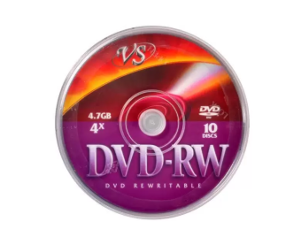 Диск DVD-RW 4,7Gb VS 4x Cake Box (10шт.)