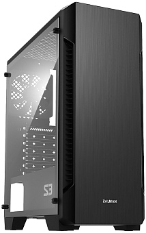 Корпус Zalman S3 TG (MidiTower, 2*USB2.0, 1*USB3.0, Tempered Glass, ATX, без БП) чёрный