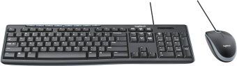 Комплект проводной (клавиатура+мышь) Logitech MK200 Media Corded Keyboard and Mouse Combo черный