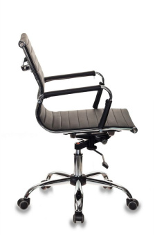 Кресло Бюрократ CH-883-LOW (эко.кожа, крест. металл хром, до 120 кг) Черный