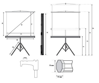 Экран для проектора Lumien Eco View 180x180 MW (на треноге, раб. поверхность 180 x 180 см, формат 1:1)