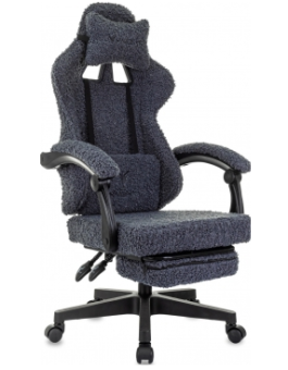 Кресло Knight Lord (эко мех, мех.качания подставка для ног, до 120 кг) Темно-Синий