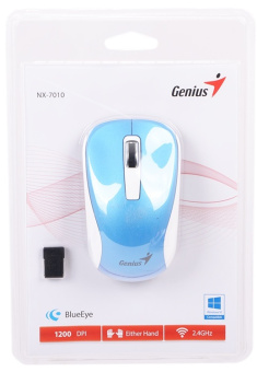 Мышь беспроводная Genius NX-7010 Wireless White-Blue
