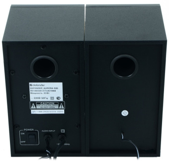 Акустическая система Defender Aurora S20 (2x10W, 3.5mm для подключения наушников, дерево) black