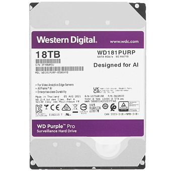Жесткий диск SATA 18Tb WD Purple Pro 7200rpm 512Mb SATA-3