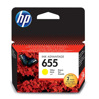 Картридж струйный HP 655 (CZ112AE) для HP DeskJet Ink Advantage 3525/4615/4625/5525/6525, желтый