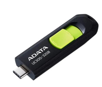 Флешка .32Gb ADATA UC300, USB 3.2 TypeC, черный/зеленый
