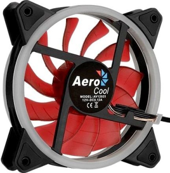 Вентилятор для корпуса 120mm Aerocool Rev Red (3-pin/4-pin, 15.1дБ, 1200об/мин, гидравлич. подшипник, красная подсветка)