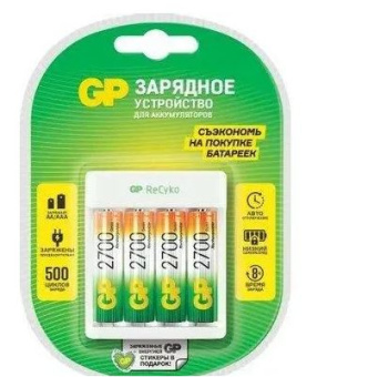 Зарядное устройство AA/AAA GP E411 + 4 аккумулятора AA 2100mAh