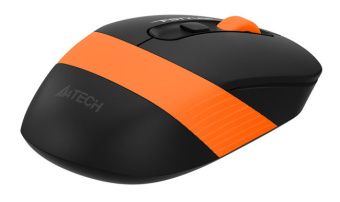 Мышь беспроводная A4Tech Fstyler FG10S 2000dpi бесшумная черный/оранжевый