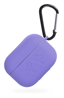 Чехол для наушников Apple Airpods Pro - Gurdini прорезиненный soft touch c карабином, фиолетовый