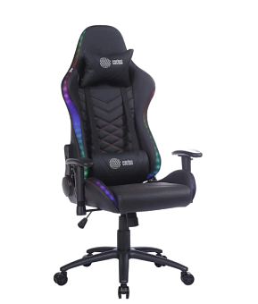Кресло Cactus CS-CHR-0099BLR (высокая спинка, регулировка подлокотников, RGB подсветка) Черно-Красное