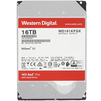 Жесткий диск SATA 16Tb WD Red Pro 7200rpm 512Mb SATA-3