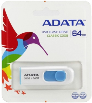 Флешка 64Gb ADATA [C008] белый-синий USB