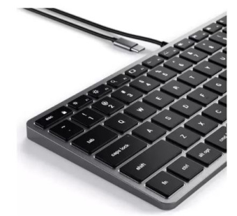Клавиатура проводная Satechi Slim W1 USB-C Wired Keyboard (металлический корпус, светодиодная подсве