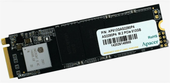 Накопитель SSD M.2 .512Gb Apacer AS2280P4 (PCI-E 3.0 x4, 2100/1500 Мбайт/сек)