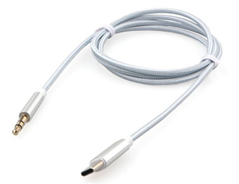 Кабель аудио-видео 3.5Jack (m) < - > USB-C 1.0м, Cablexpert белый