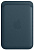 Кожаный кошелек для смартфона Apple iPhone Leather Wallet with Magsafe Azure Blue (океанический)