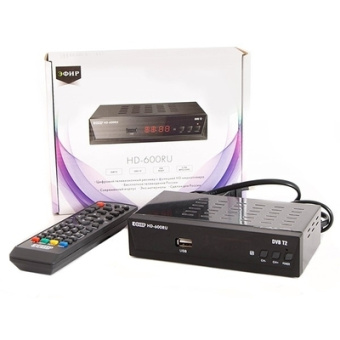 Тюнер TV Сигнал Эфир HD-600RU DVB-T2, черный