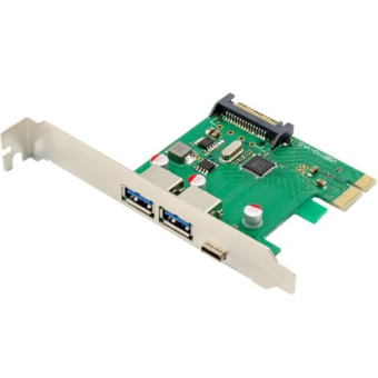 Контроллер PCI-E Gembird SPCR-03 (2*USB3.0, 1*USB-C)