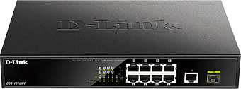 Коммутатор 9 port D-Link DGS-1010MP/A1A 1000 Мбит/сек 8*PoE 1*SFP