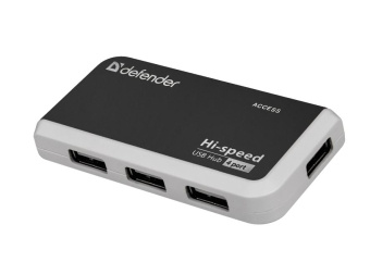 Концентратор USB-A - 4-port USB2.0, Defender Quadro Infix, кабель 0.8м