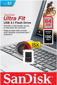 Флешка 64Gb SanDisk Ultra FIT USB3.1 черный