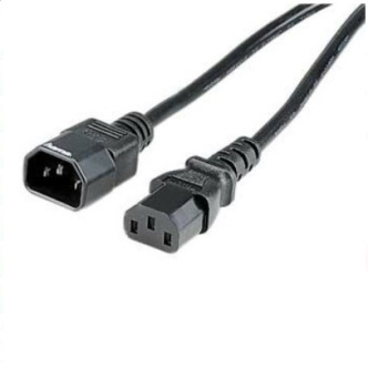 Кабель питания 220V C13 - C14, 1.8м,  6А, черный (удлинительный)