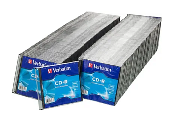 Диск CD-R 700 Mb Verbatim 52x Slim case, короб  (200шт.)