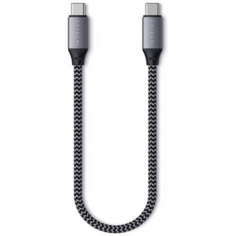 Кабель USB-C < - > USB-C, 0.25м, Satechi ST-TCC10M Space Gray (серый)