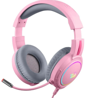 Наушники проводные Redragon Mento USB RGB Pink