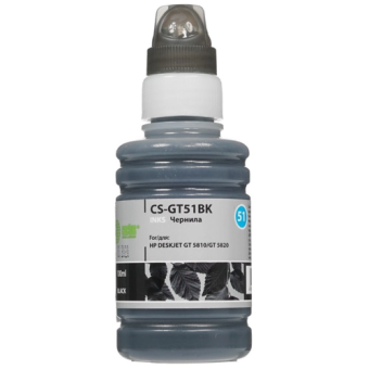 Чернила CACTUS CS-GT51BK, для HP, 100мл, черный