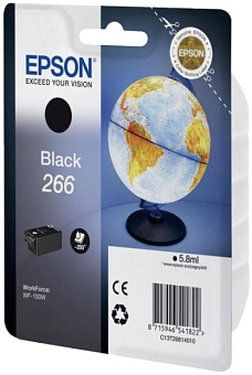 Картридж струйный EPSON T266 для Epson WF-100W, чёрный