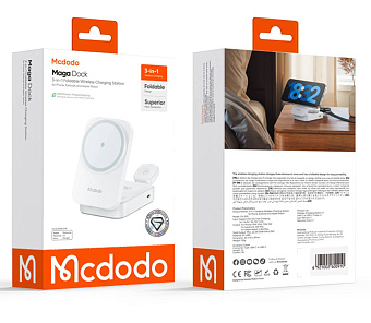 Беспроводное зарядное устройство Mcdodo 3in1 Foldable Wireless Charging White
